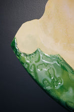 Load image into Gallery viewer, Green Keen bitten apple diagonal view sustainable art sculpture