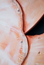 Load image into Gallery viewer, Orange Striptease peeled orange angle view sustainable sculpture citrus art