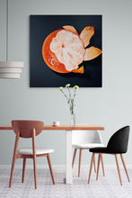 Load image into Gallery viewer, Orange Striptease peeled orange dining room sustainable wall art interior decor