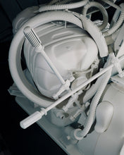 Load image into Gallery viewer, Close-up of hoses, handles and discarded plastic components forming the lower section of Plastic Apocalypse – Trojan Warrior.