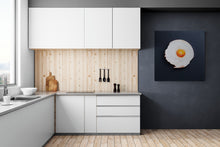 Carica l'immagine nel visualizzatore di Gallery, Angry Bird fried egg sculpture installed modern kitchen wall contemporary food art ScoobaFish