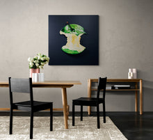 Load image into Gallery viewer, Green Keen bitten apple dining room sustainable wall art interior decor

