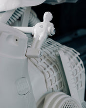 Load image into Gallery viewer, Close-up of discarded toy and household plastic components incorporated into Plastic Apocalypse – Trojan Warrior by Scoobafish.
