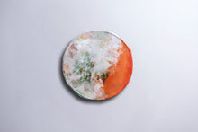 Carica l&#39;immagine nel visualizzatore di Gallery, Rotten orange moldy front view recycled metal sculpture food waste art fruit only
