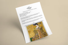 Load image into Gallery viewer, Official certificate of authenticity for Woman in Gold artwork by Scoobafish
