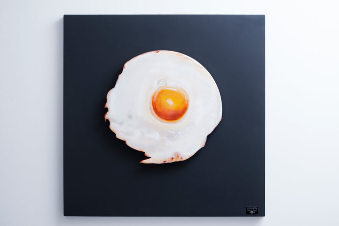 Angry Bird fried egg wall sculpture contemporary food art Maurizio Sergiusti ScoobaFish sustainable art