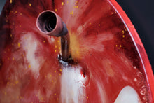 Load image into Gallery viewer, Bited apple three quarter view sustainable art sculpture
