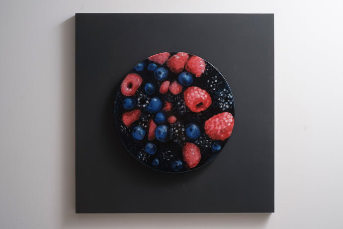 Giant berries front view recycled metal sculpture sustainable art TuttiFrutti