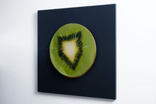 Load image into Gallery viewer, Kiwi slice side view environmental sculpture recycled road sign

