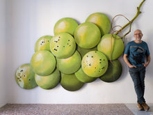 Load image into Gallery viewer, Maurizio Sergiusti Scoobafish artist with giant grape bunch large scale installation
