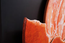 Load image into Gallery viewer, Peeled mandarin angle view sustainable sculpture colorful citrus art
