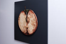 Carica l&#39;immagine nel visualizzatore di Gallery, Side view recycled road sign transformed apple core environmental art details
