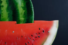 Carica l&#39;immagine nel visualizzatore di Gallery, Watermelon slice angle view sustainable sculpture tropical fruit art
