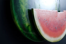 Carica l&#39;immagine nel visualizzatore di Gallery, Watermelon slice side detail environmental sculpture recycled road signs
